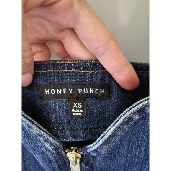 Honey Punch Denim Mini Dress Size XS - Picture 4 of 7